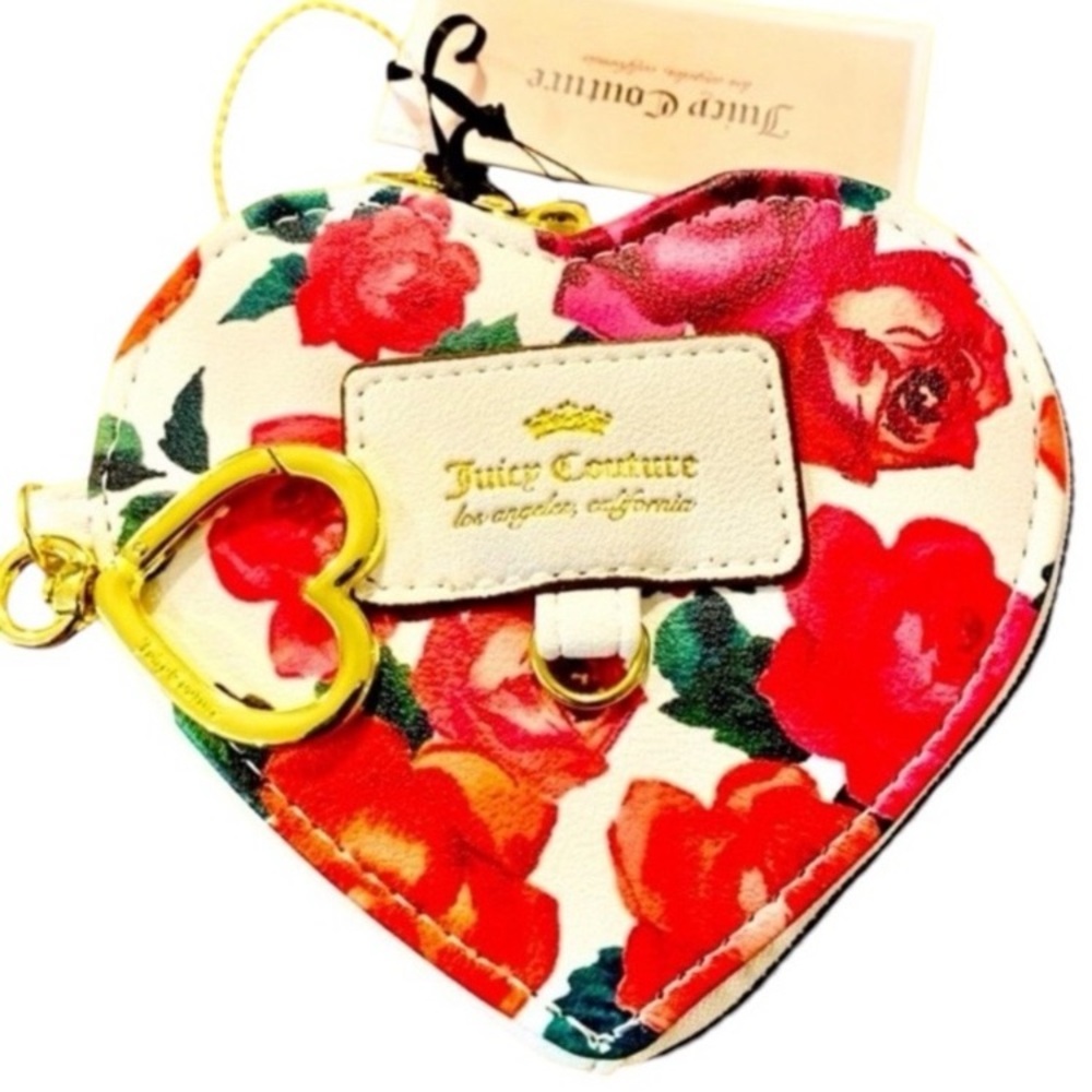 Juicy Couture Floral Heart Key Holder with Gold Accent